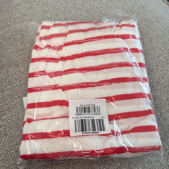 Old Navy White & Red Stripe EveryWear Side Tie Top - Picture 8 of 8